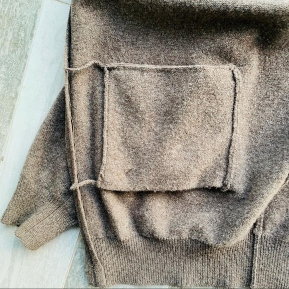 Bexley xios Lamb Wool Brown Gray Full Zip Front Sweater - Picture 8 of 15